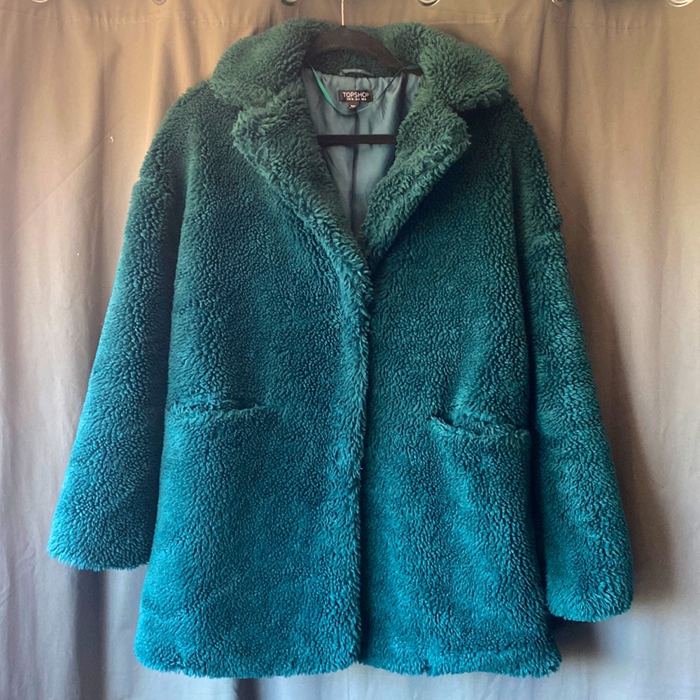 Like New Topshop Emerald Green Teddy Jacket